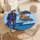 thumbnail image 4 of Static Shock-theme Fitted Round Tablecloths Elastic Edged Table Covers Waterproof Table Cloth for Kitchen Holiday Party Tables Decor 150cm, 4 of 6