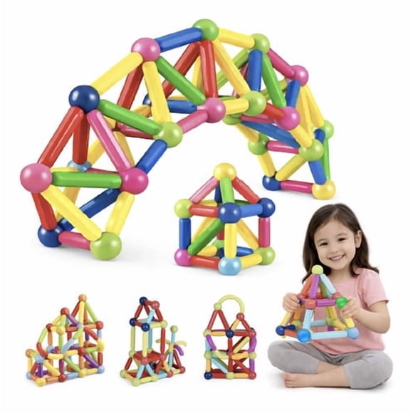 Bloques Magnéticos Sticks Construcción 136 Pcs Juguete Niños