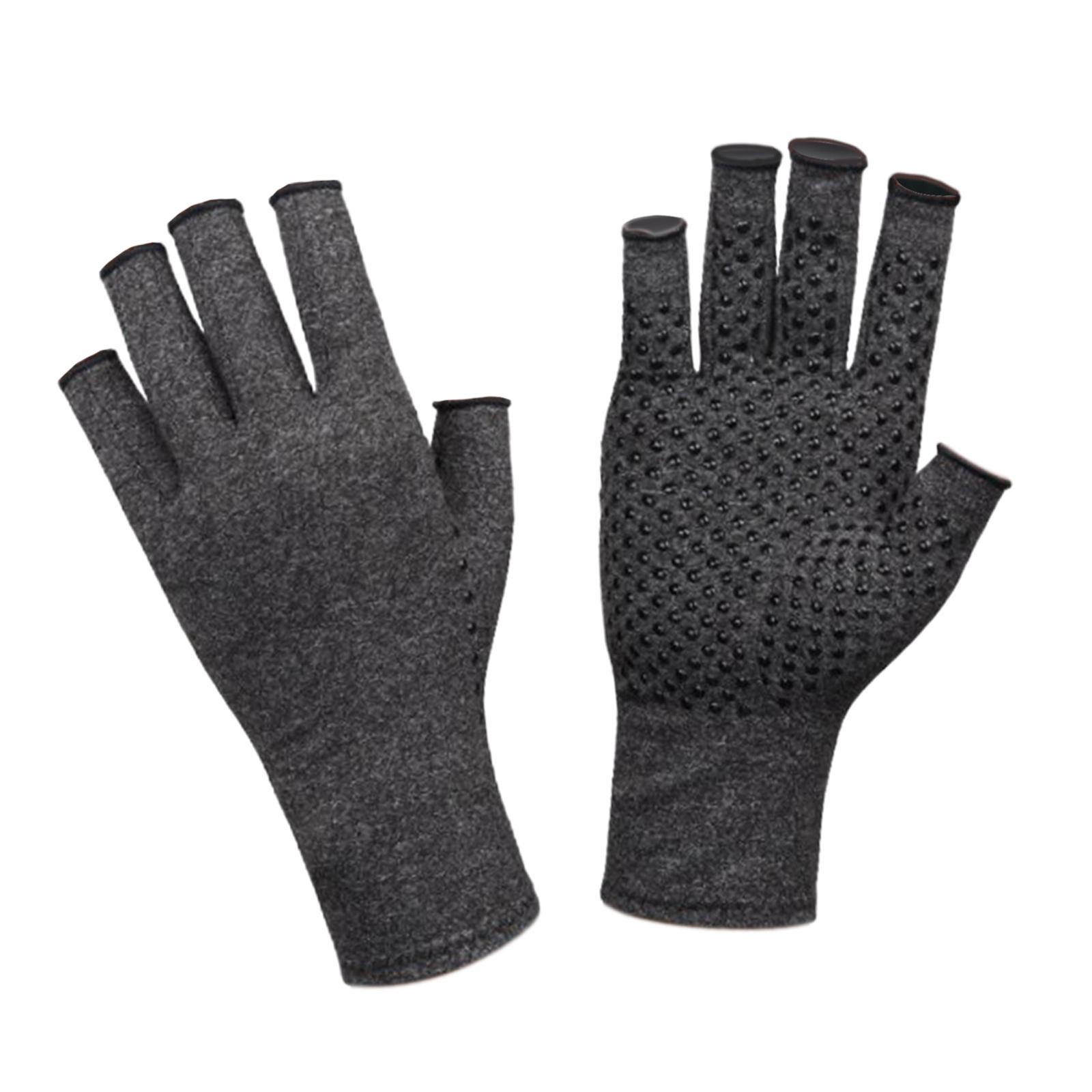 Ioensy - Guantes De Compresión Sin Dedos Para Adultos, Guantes De Ciclismo Para Entrenamiento, Deportes, Trabajo, Gris, L, 8,5 Cm X 18,5 Cm