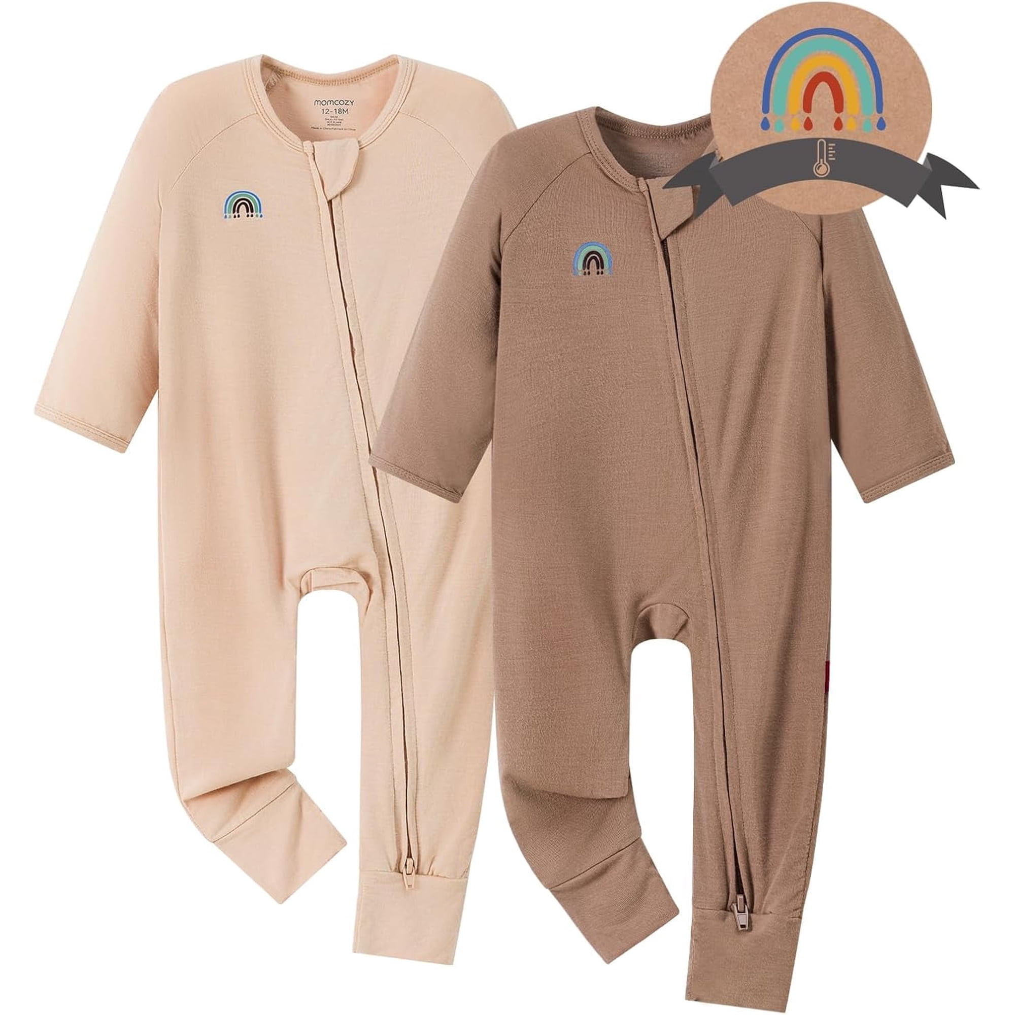 Conjunto Body Bebé Momcozy 6-12 Meses Rosa + Marrón