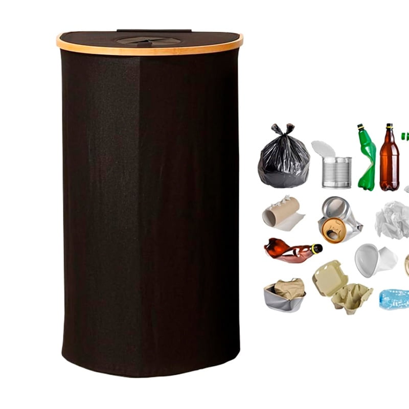 Wakeshome - Cubo Basura Plegable Cesto De Reciclaje Para Interiores Con Bolsa Reutilizable