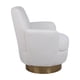 thumbnail image 3 of Teddy Swivel Barrel Chair, Swivel Accent Chairs Armchair for Living Room, Reading Chairs for Bedroom Comfy, Round Barrel Chairs with Gold Stainless Steel Base (Ivory), 3 of 3