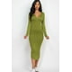 thumbnail image 1 of Vestido Midi de Manga Larga con Cuello Abierto, 1 of 2