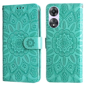 Funda Tipo Cartera Foxdock Para Oppo A78 5G , Diseño Girasol En Relieve, Cuero Pu, Cierre Magnético, Soporte Y Tarjetero