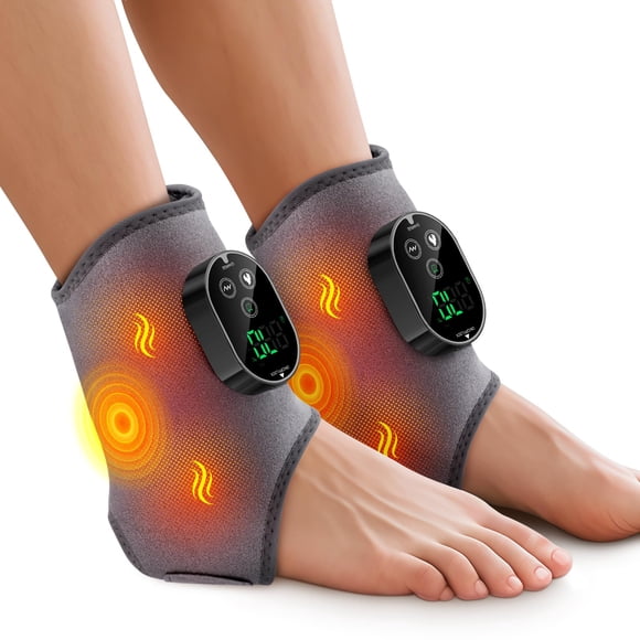Masajeador de pies BAISEMAIN inalámbrico con calefacción, batería de 3000 mAh, gris
