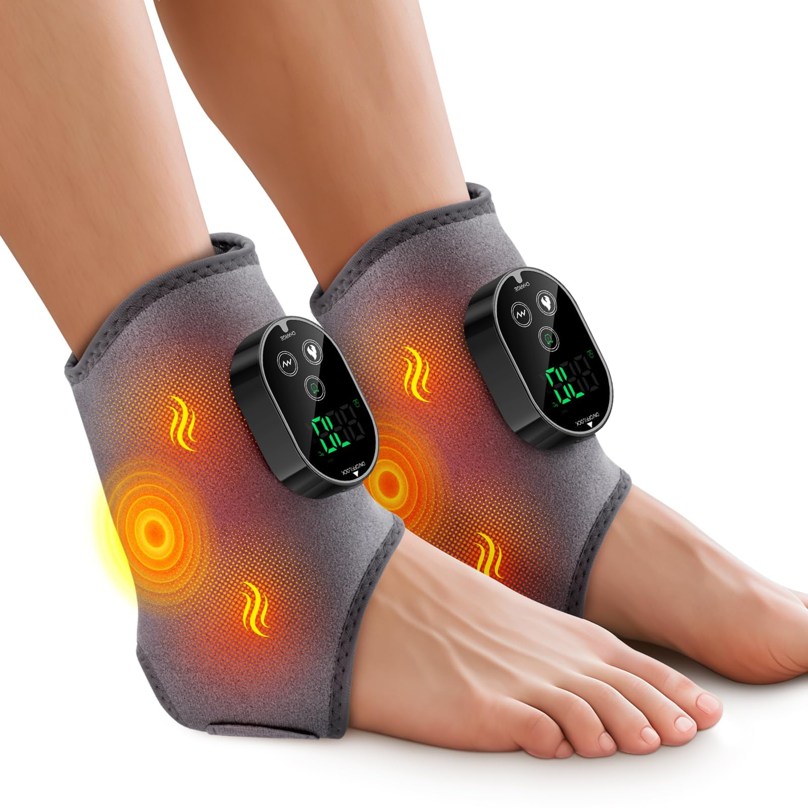 Masajeador De Pies Baisemain Inalámbrico Con Calefacción, Batería De 3000 Mah, Gris