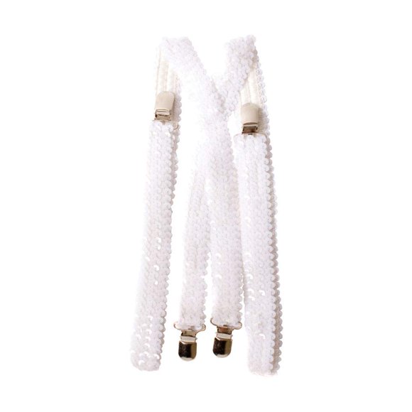 Tirantes con lentejuelas Dress Up America, blancos, talla única