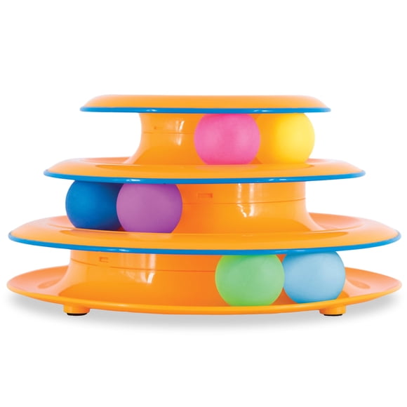 Pista de juguete interactiva para gatos Catstages Tower of Tracks Orange