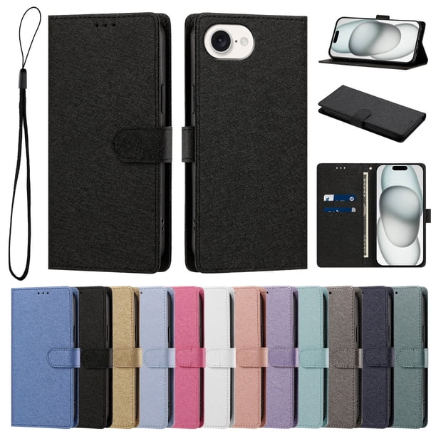 Cartera Protectora para iPhone 16e/iPhone 17e con Soporte, Negro