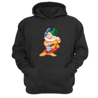 Genérico - Polerón Canguro Enano Blanca Diibujos Animados Gris Oscuro Talla Xl Unisex