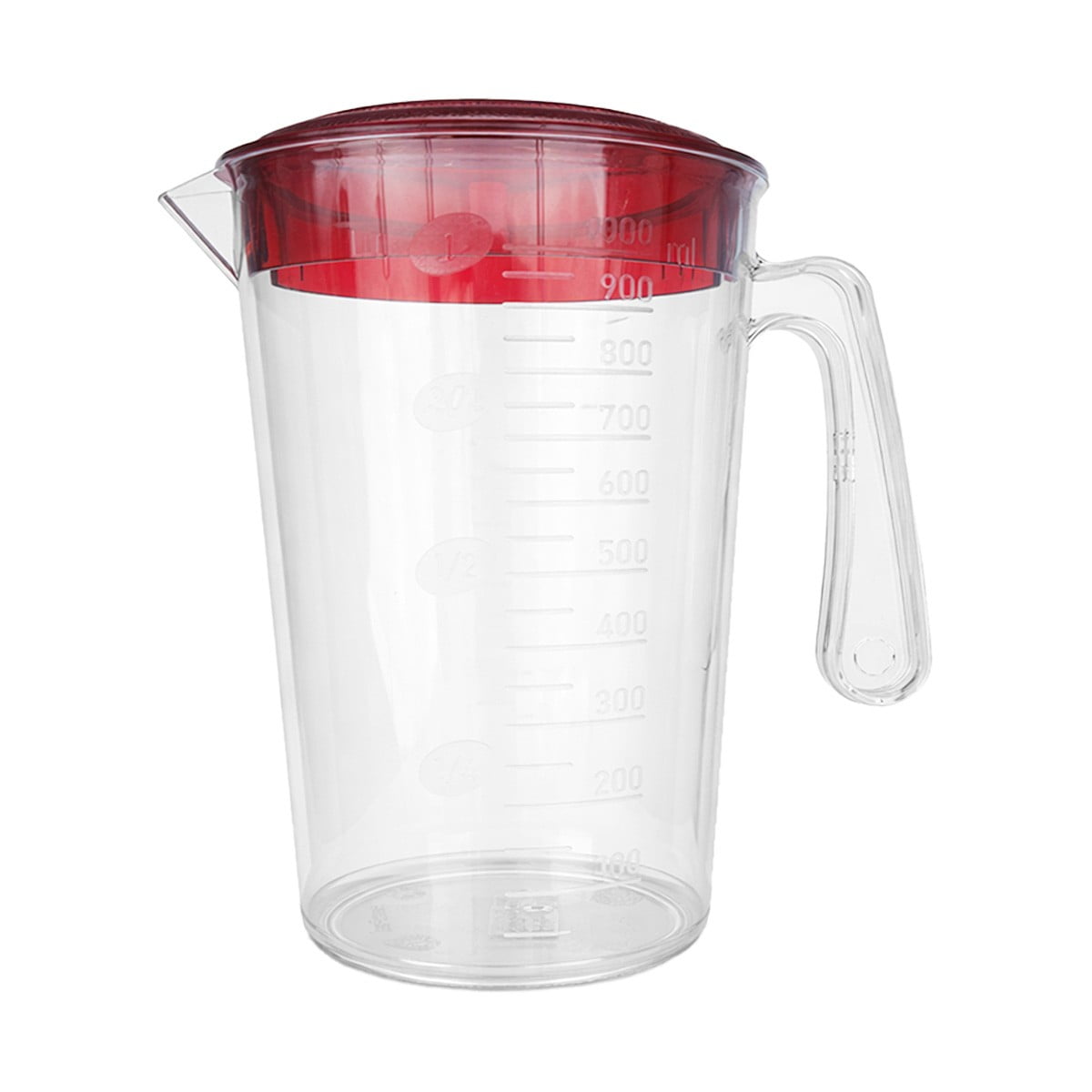 Gastroplast - Jarro Graduado Policarbonato Transparente Con Tapa 1 Litro