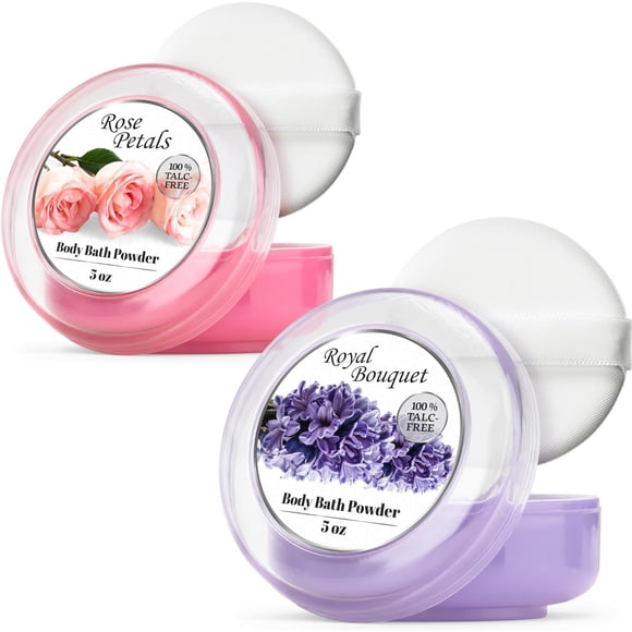 Polvo corporal R-NEU, 100% libre de talco, elegante, con aroma a pétalos de rosa, x2
