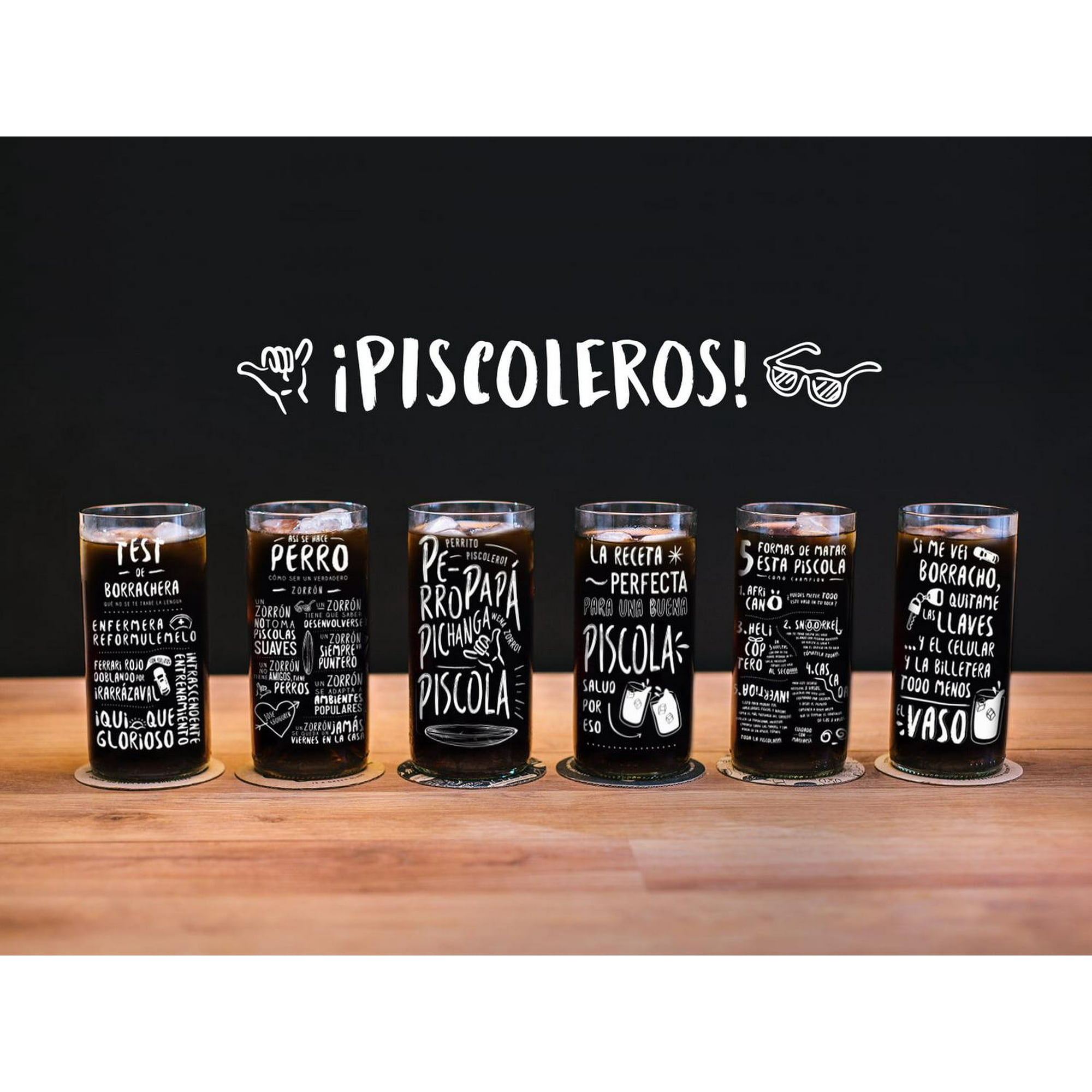 Green Glass - Piscoleros Juego De 6 Vasos Blanco