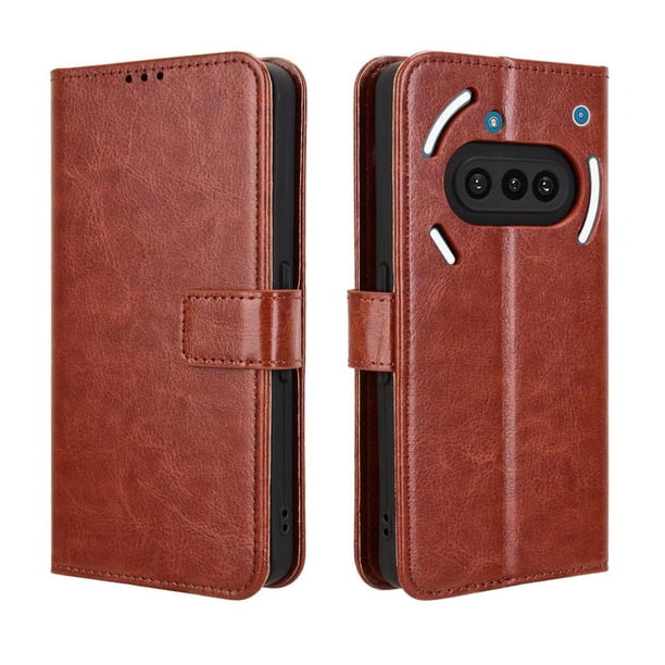 Funda tipo libro para Nothing Phone 3A, cartera todo‑en‑uno, funda multifuncional con tarjetero y correa de muñeca desmontable