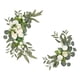 thumbnail image 2 of 2 piezas de flores artificiales Swag arreglo floral centro de mesa guirnalda colgante hecho a mano arco de boda flores para cenador pared telón de fon , Blanco, 2 of 5