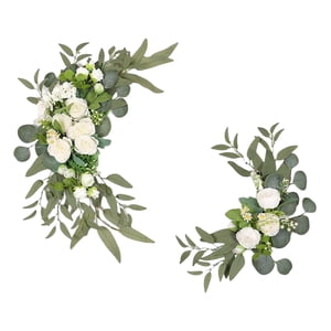 Bothyi - 2 Peonías Artificiales Hechas A Mano Con Flores Artificiales Para Ceremonia De Recepción De Fiesta, Color Blanco