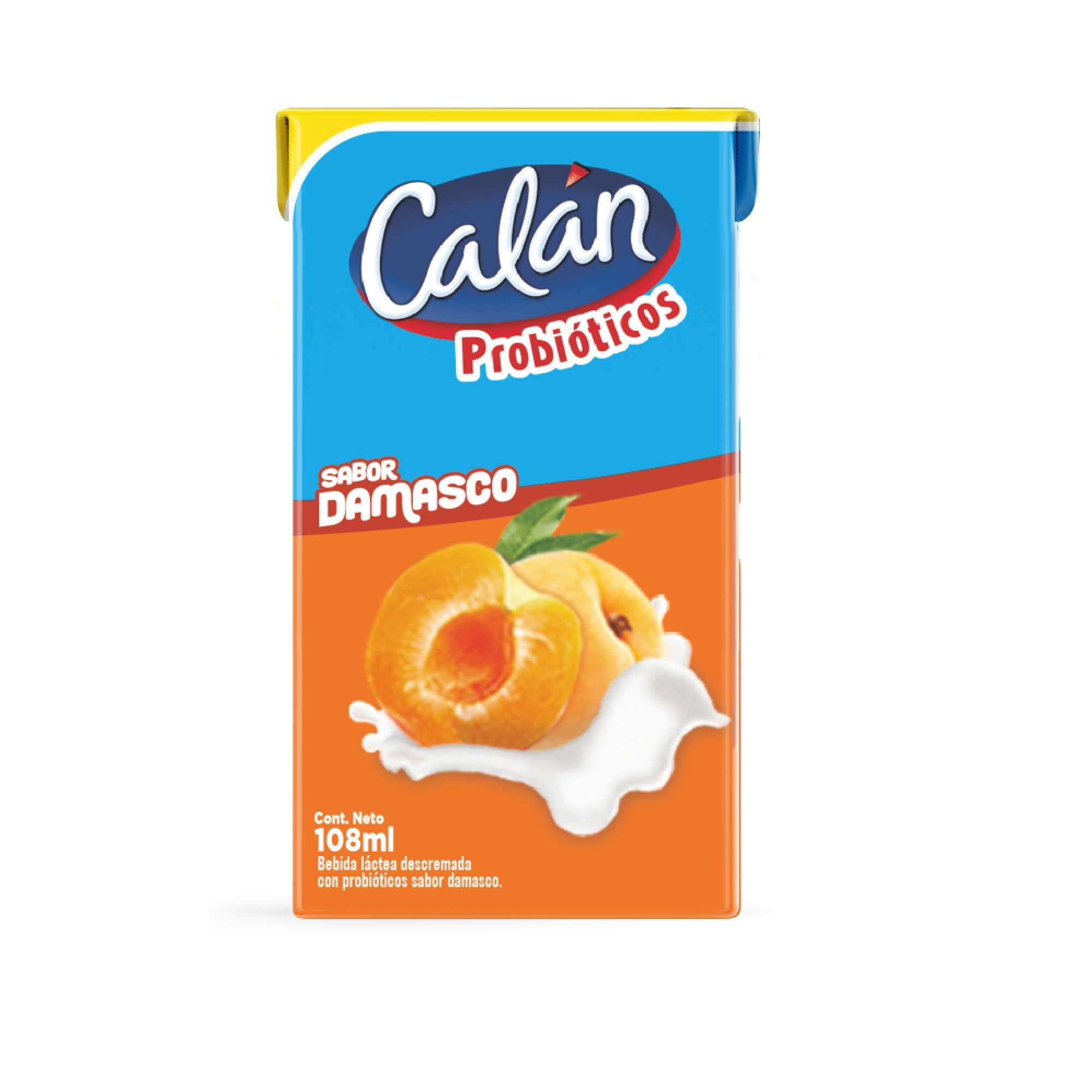Bebida Láctea Descremada Probiotico Sabor Damasco 108 ml Calan