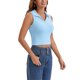 thumbnail image 4 of INSPIRE CHIC Verano Sin Mangas Tops Cortos para Mujer Camisas de Polo de Golf con Cuello en V Deportivo para Entrenamiento XL Azul, 4 of 5