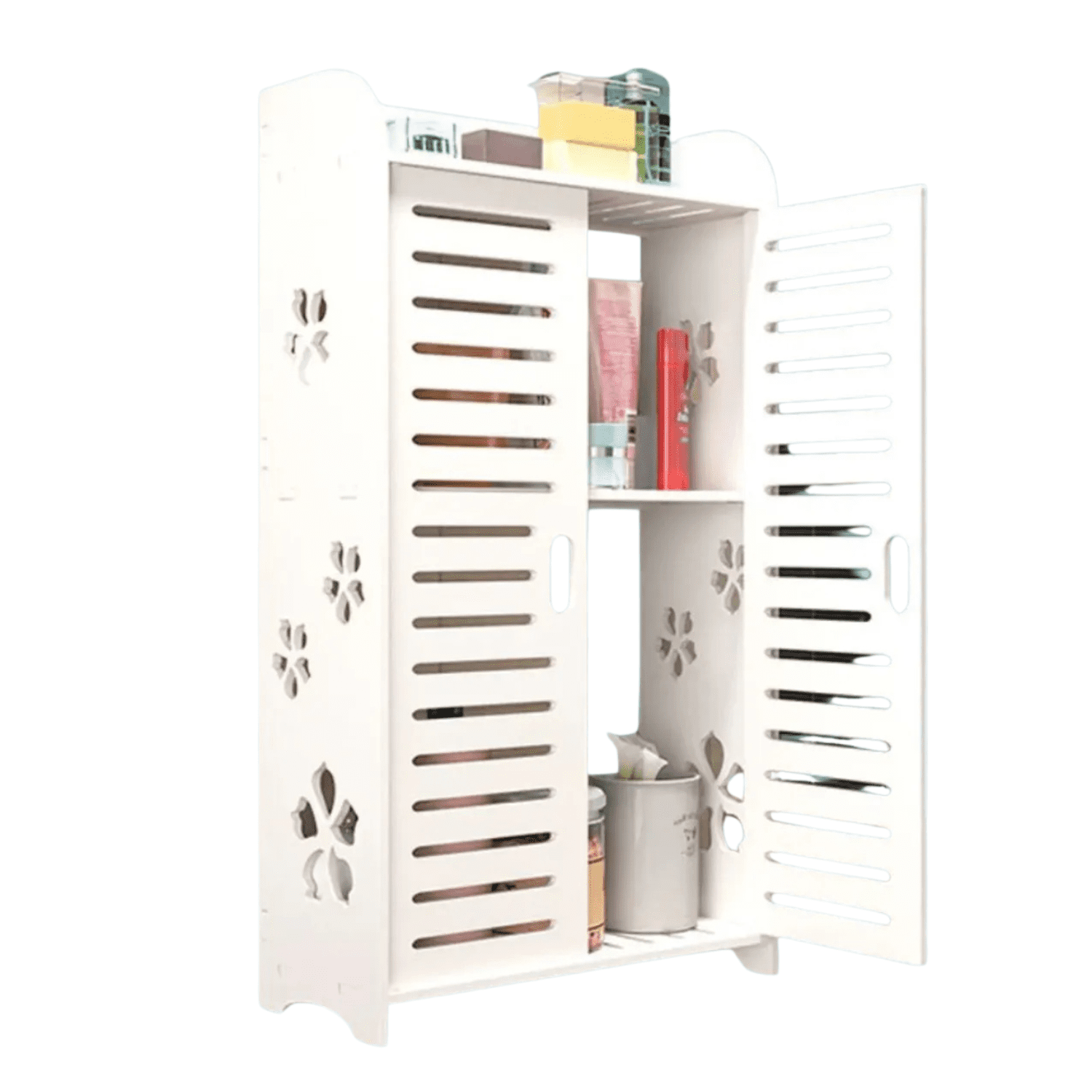 Genérico - Organizador Estante Repisa Baño Mueble Con Puerta Colgante Blanco