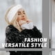 thumbnail image 5 of Paquete de 4 diademas de punto trenzado para invierno, con nudos, forro de felpa, turbante de ganchillo grueso, calentador de orejas, banda elástica para el cabello, accesorios para mujer (blanco, ros, 5 of 7