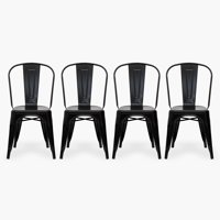 Form Design - Pack Tolix Asiento Metal X4 Negro