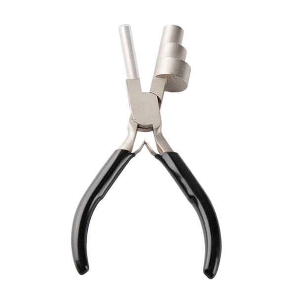 Alicates de 3 pasos para hacer enganches con mango cómodo y antideslizante, punta redonda, resistentes, para hacer joyas, reparaciones y manualidades.