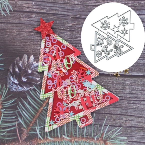 Troqueles De Corte Árbol De Navidad Copo De Nieve Y Estrella De Metal
