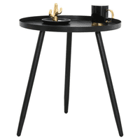 Moboi - Mesa Lateral Auxiliar Centro Metalica Redonda 42X42X45Cm Negro