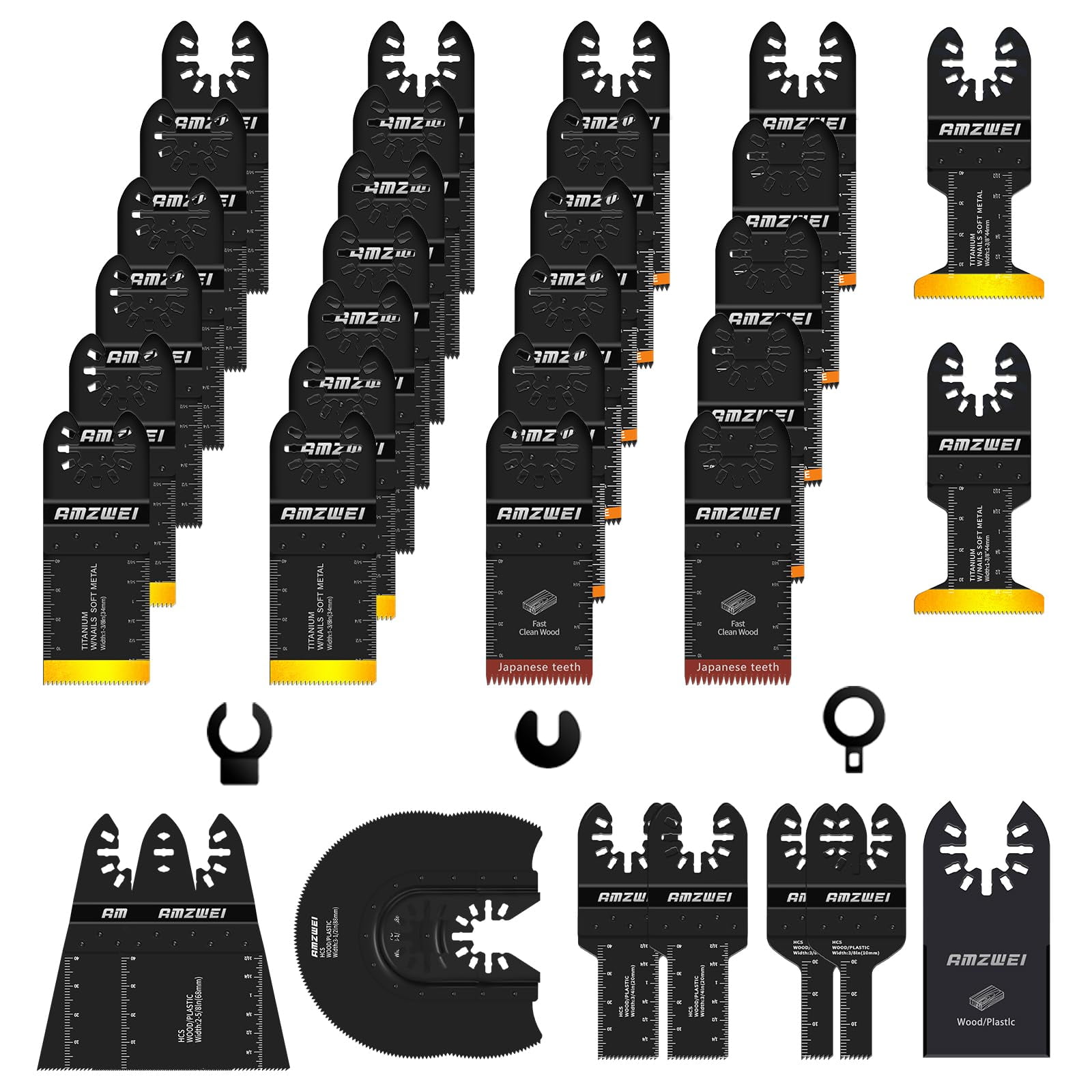 Hojas De Sierra Oscilantes Amzwei 35 Piezas Para Madera, Metal Y Plástico