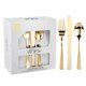 thumbnail image 1 of Juego de cubiertos desechables WDF Gold Plastic 120 piezas, 1 of 9