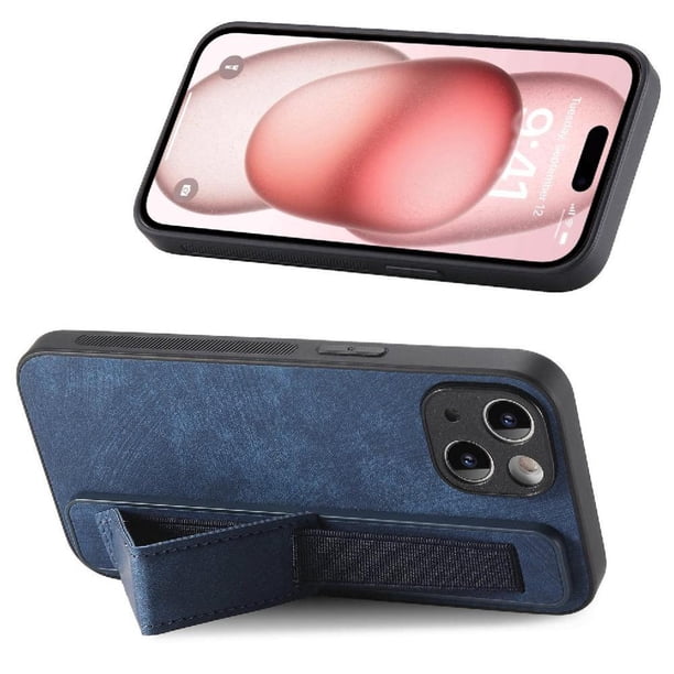 Funda Protectora con Correa para iPhone 15 Resistente a Golpes Azul