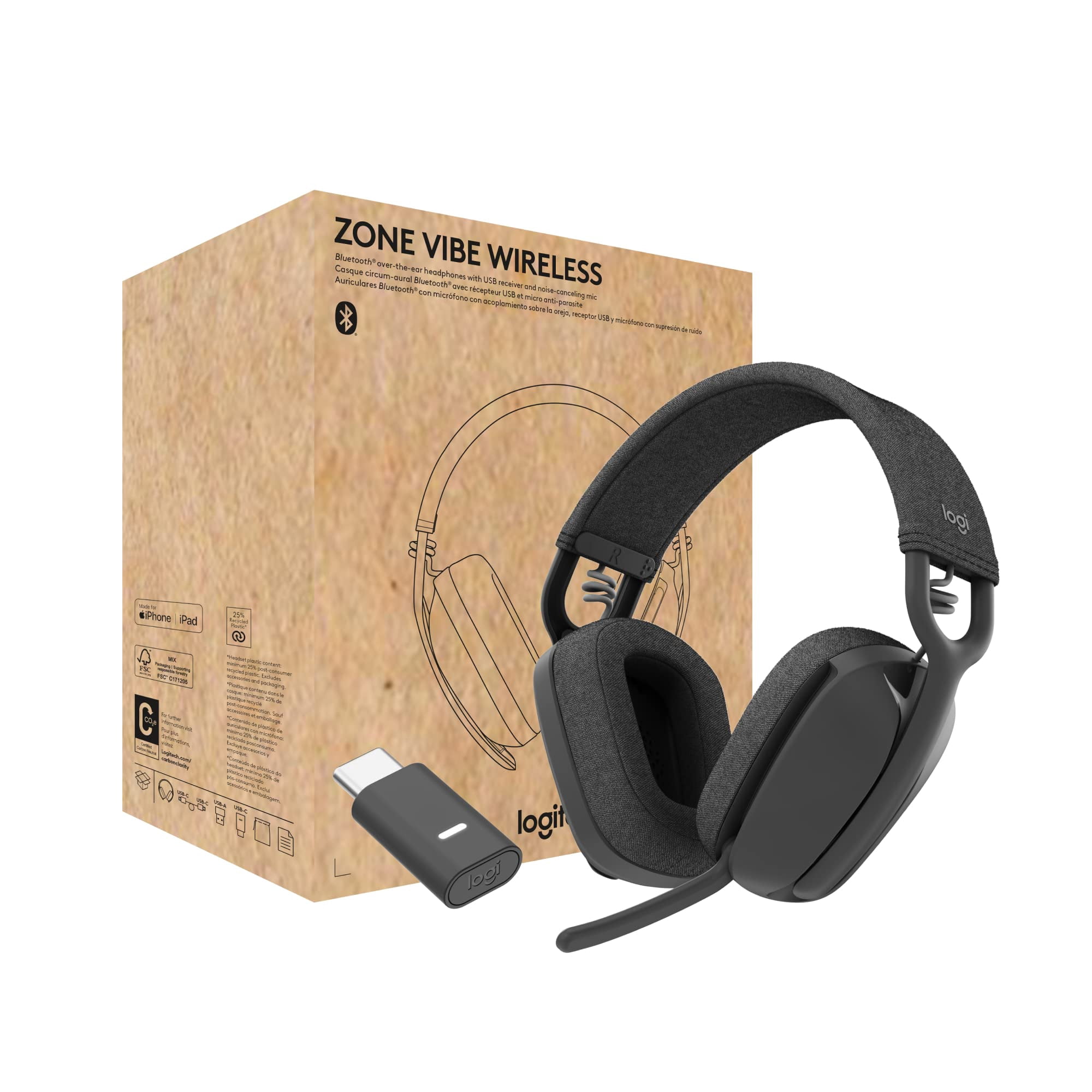 Auriculares Inalámbricos Bluetooth Logitech Zone Vibe Con Micrófono