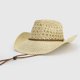 thumbnail image 3 of Sombrero Vaquero Tejido Estilo Cowboy Playa, Festival, Moda crema Talla Única, 3 of 4
