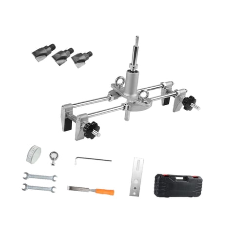 Ioensy - Abridor De Agujeros Para Cerradura De Puerta, Herramienta De Plantilla Práctica Para Carpintería, Puertas De Madera, Muebles Con 3 Cabezales