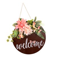 Bothyi - Letrero De Bienvenida De Madera Para Colgante De Pared De Puerta Delantera Para Decoración De Hogar Al Aire Libre
