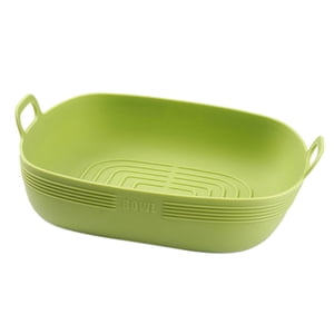 Bothyi - Freidora De Aire Cuenco De Silicona Ensaladera De Verduras Horno Resistente Al Calor Bandeja Para Hornear Rectangular Verde