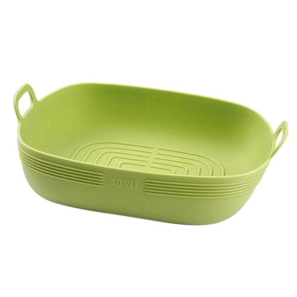 Freidora De Aire Cuenco De Silicona Ensaladera De Verduras Horno Resistente Al Calor Bandeja Para Hornear Rectangular Verde