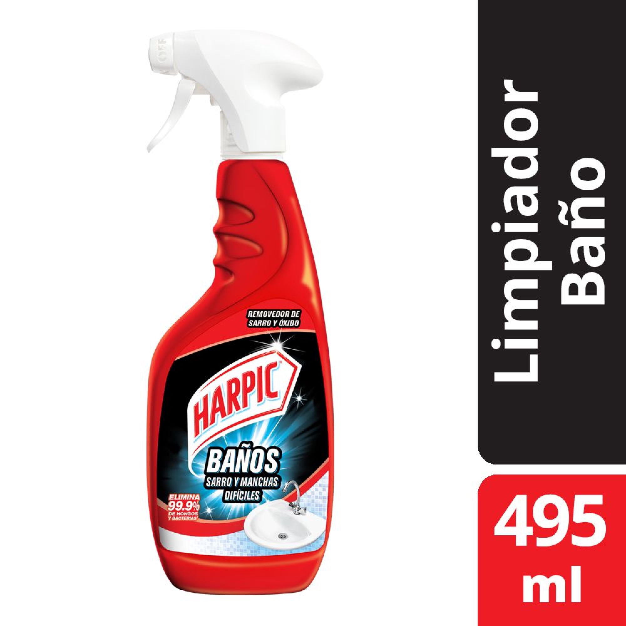 Limpiador Baño Sarro Y Manchas Difíciles Líquido Tradicional Botella Gatillo 495 ml Harpic