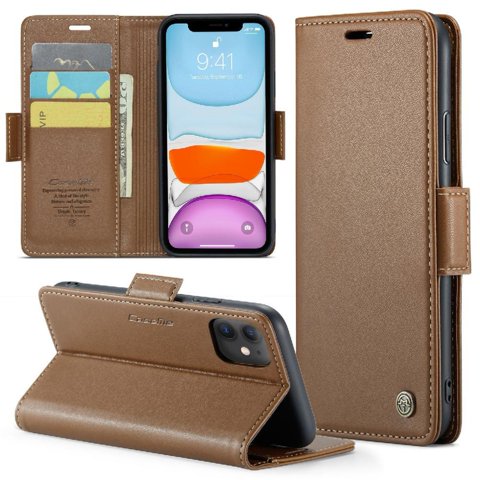 Caseme Tipo Cartera Iphone 11 Con Cierre Magnético, Rfid, Tarjetero, Soporte, Carga Inalámbrica