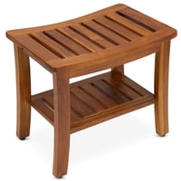 Banco De Ducha De Teca Teakcraft The Hermod De 53 Cm Con Estante De 300 Kg