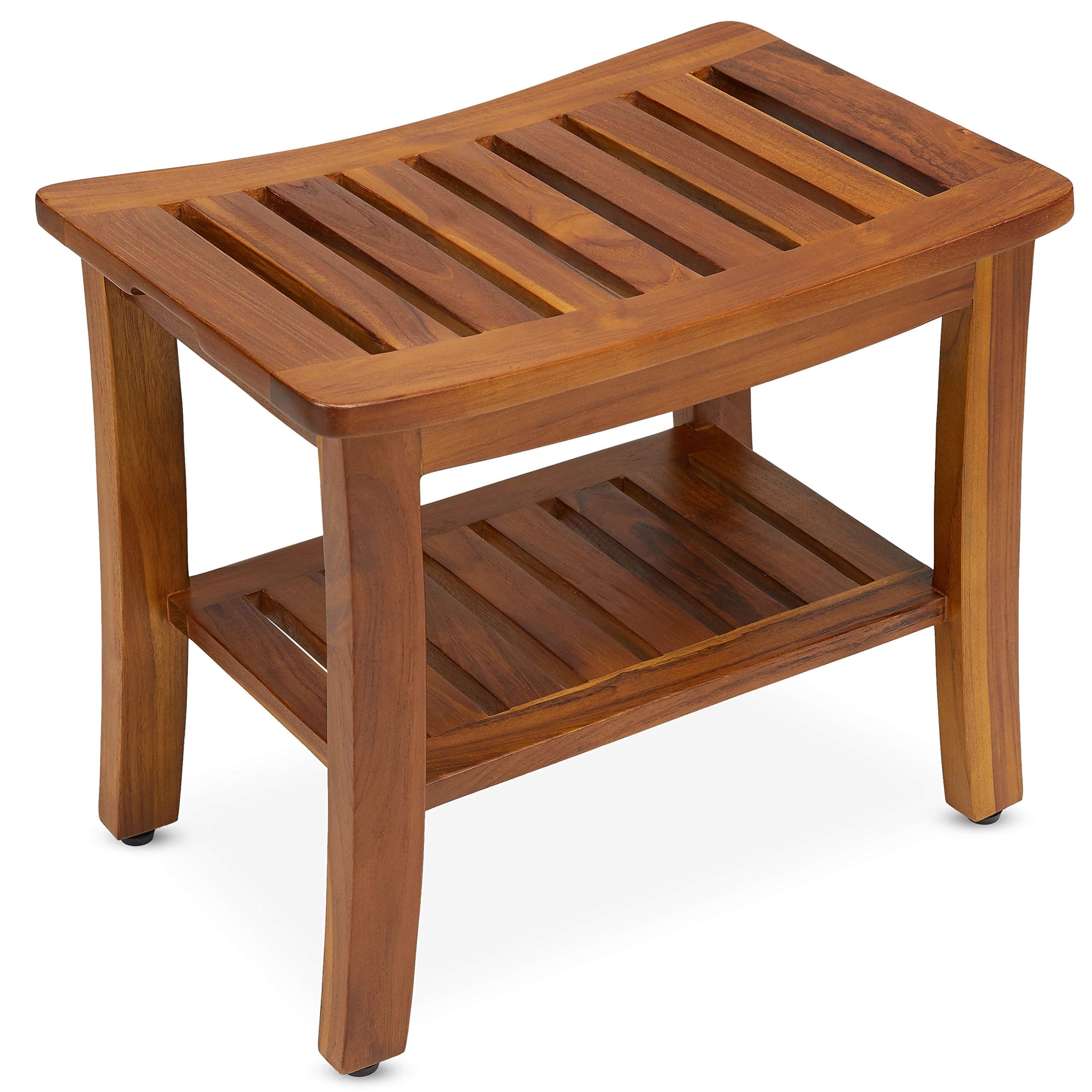 Banco De Ducha De Teca Teakcraft The Hermod De 53 Cm Con Estante De 300 Kg