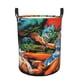 thumbnail image 1 of Street Fighter Cesta de lavandería de gran capacidad redonda con asa, bolsa para ropa sucia plegable, almacenamiento para dormitorio, baño y lavadero 44x35 cm, 1 of 6