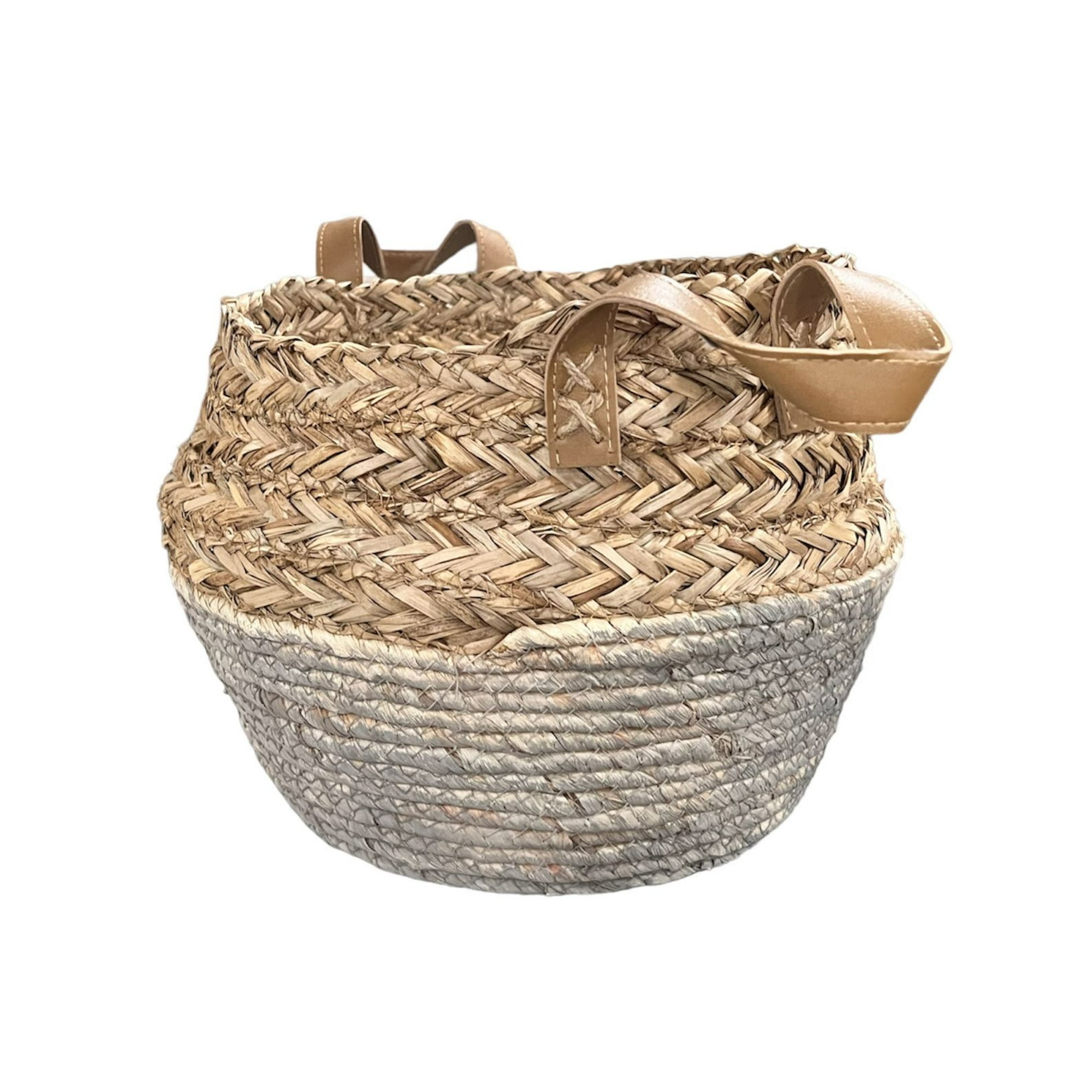 Oem - Macetero Cesto Canasto Organizador Tejido Mimbre Armable 24x25cm