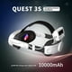 thumbnail image 3 of Compatible con el accesorio para gafas de VR Quest 3/3S con batería extraíble de 10000mAh - Sistema de almohadilla ajustable para la cabeza, mejora del tiempo de juego prolongado-Blanco, 3 of 5