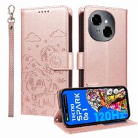 Funda Billetera Foxdock Compatible Con Tecno Spark Go 2025, Diseño Perrito Tierno, Ranuras Para Tarjetas Y Soporte Plegable