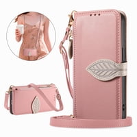 Funda Tipo Cartera Foxdock Para Samsung Galaxy S26 Edge Con Ranuras Para Tarjetas, Soporte Y Cremallera - Pulsera Larga Rosa
