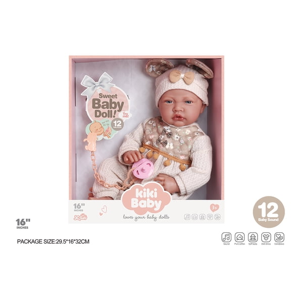 Muñeca Bebé Realista Kidscool 40cm 12 Sonidos de Apego