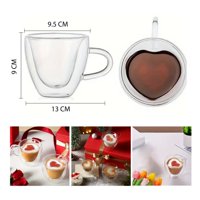 Xianzhu - Taza De Vidrio Resistente Al Calor 250Ml - Corazón