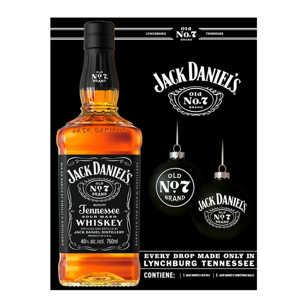 Whiskey Jack Daniels N°7 750cc + 2 Esferas Navideñas | Lider