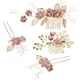 thumbnail image 1 of Juego de 4 peinetas para el pelo de boda hechas a mano, tocado floral para novia, accesorios para el cabello con diamantes de imitación, accesorios para vestido de novia (rosa), 1 of 5